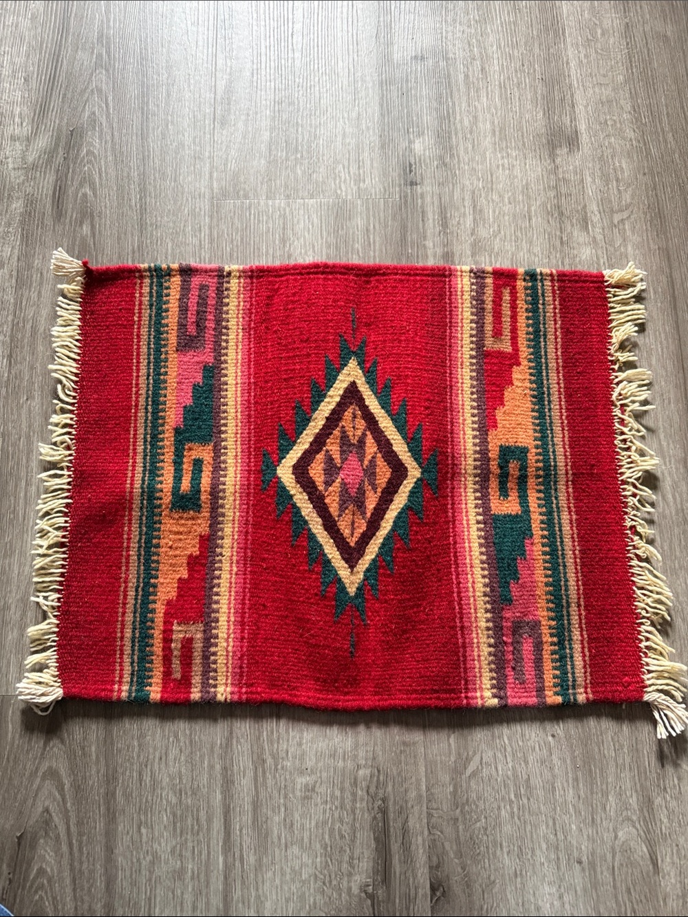 Red Southwestern Diamond Accent Table Mat